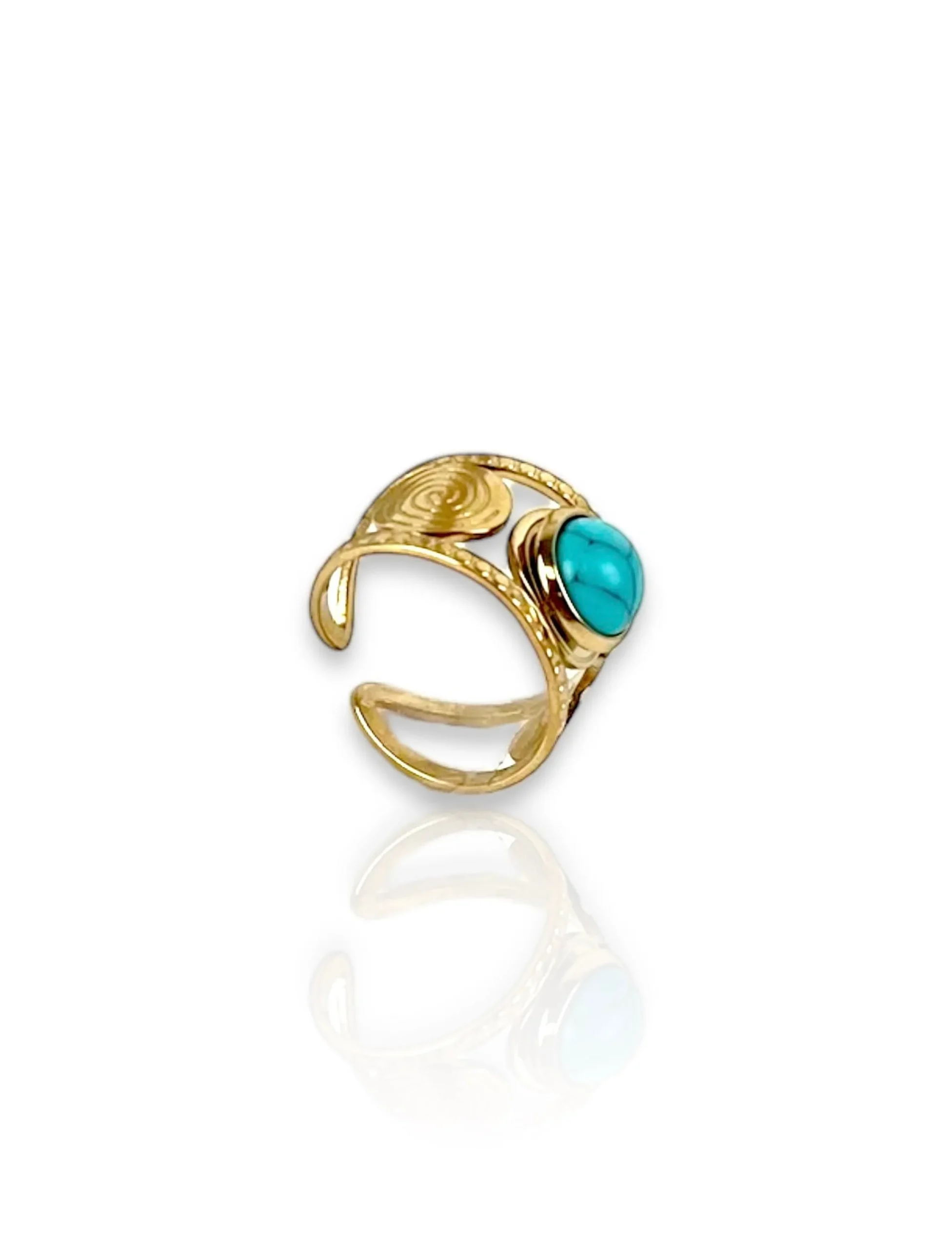 Anillo big blue dorado