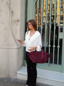 Blusa romántica cordón blanca