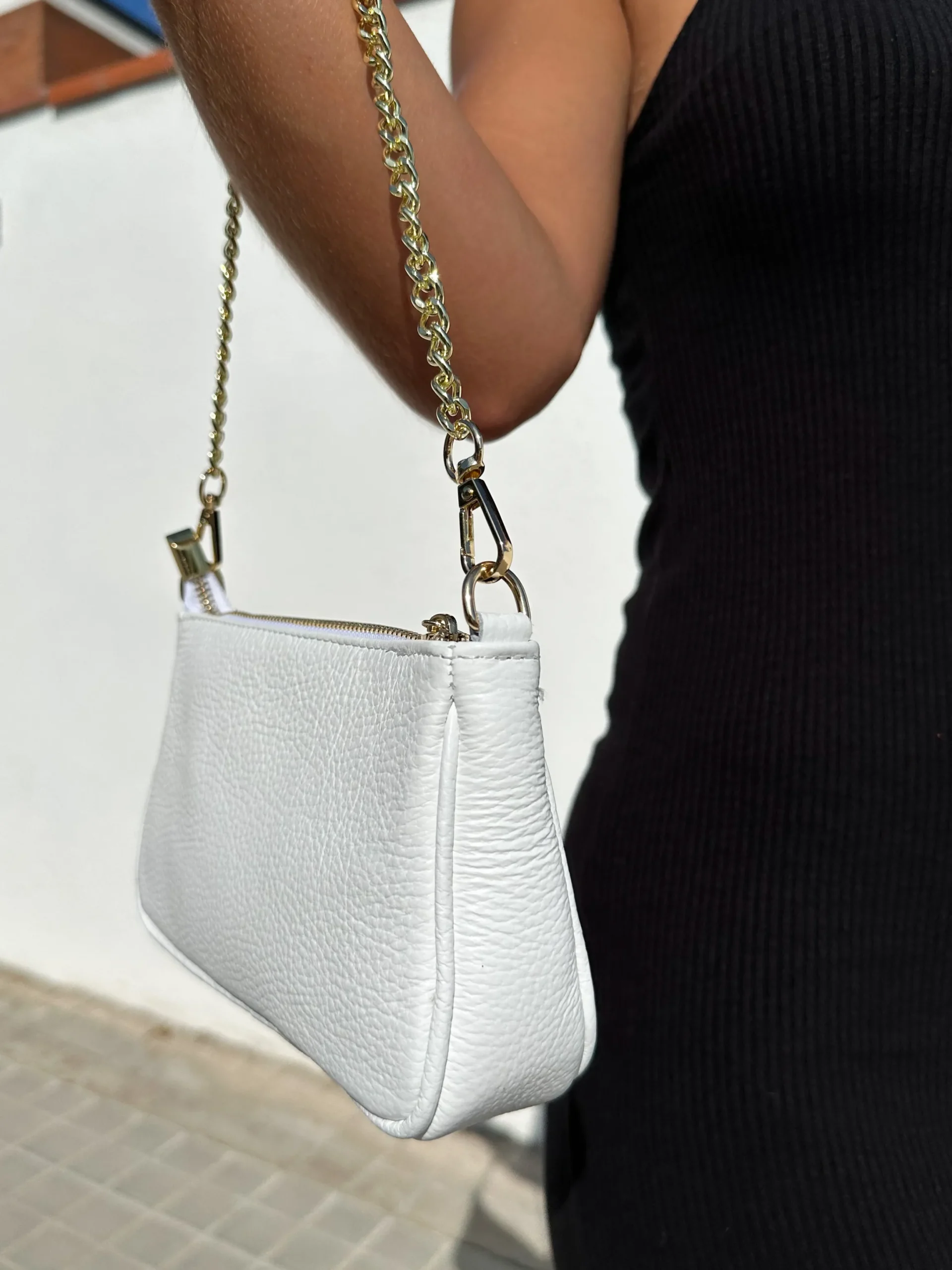 Bolso cadenas shoulder blanco