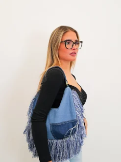 Bolso flecos denim