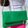 Bolso piel cadenas verde