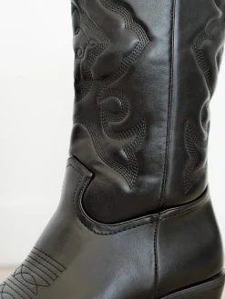 Bota efecto piel cowboy negro