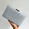 Clutch brillitos rectángulo plata