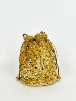 Clutch saco lentejuelas dorado