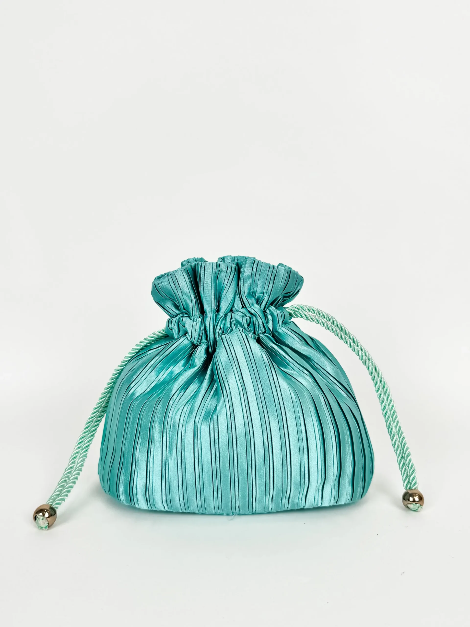 Clutch saco satinado turquesa