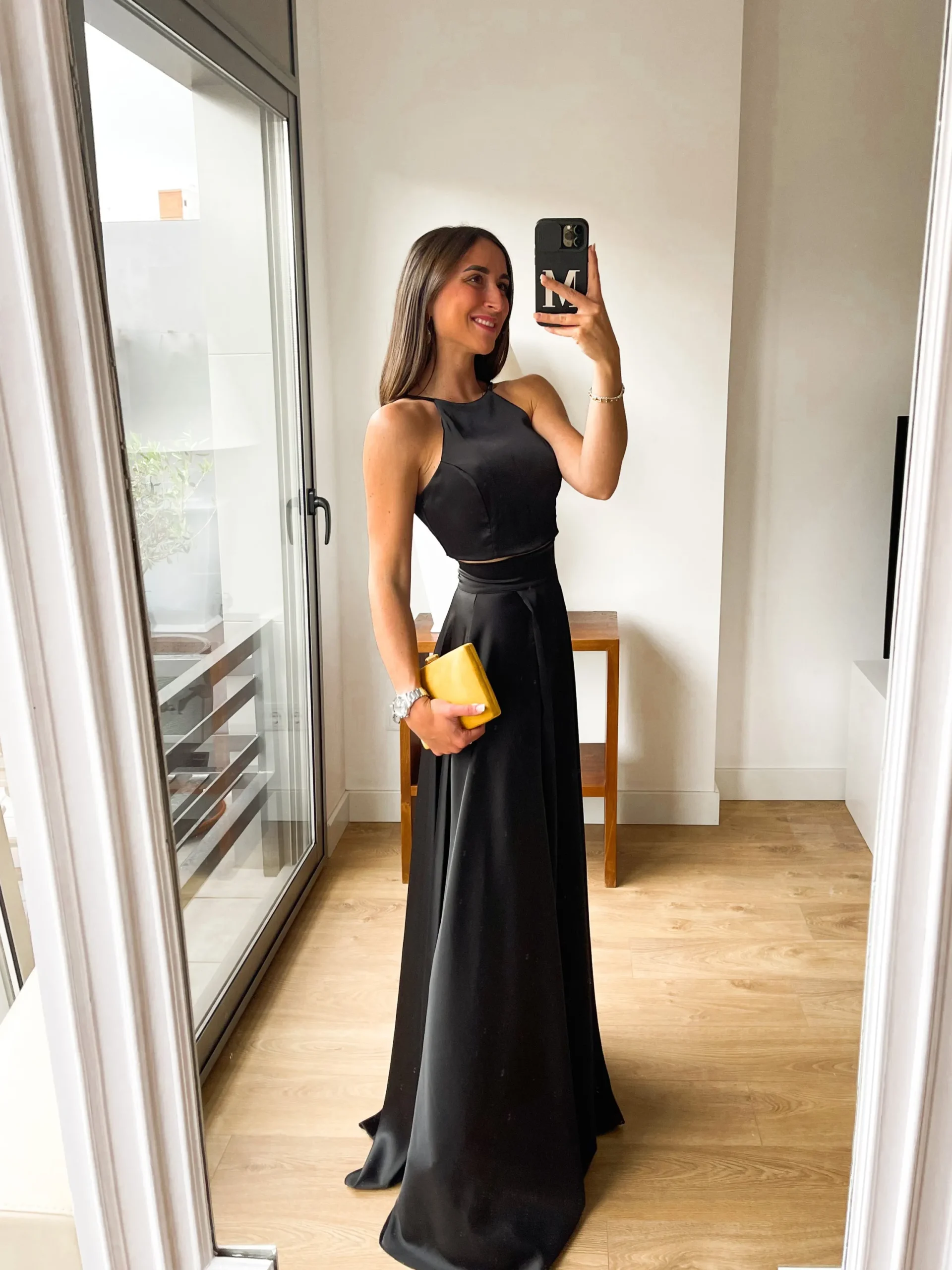 Conjunto raso halter negro