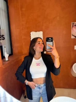 Crop top bordado Sorellas