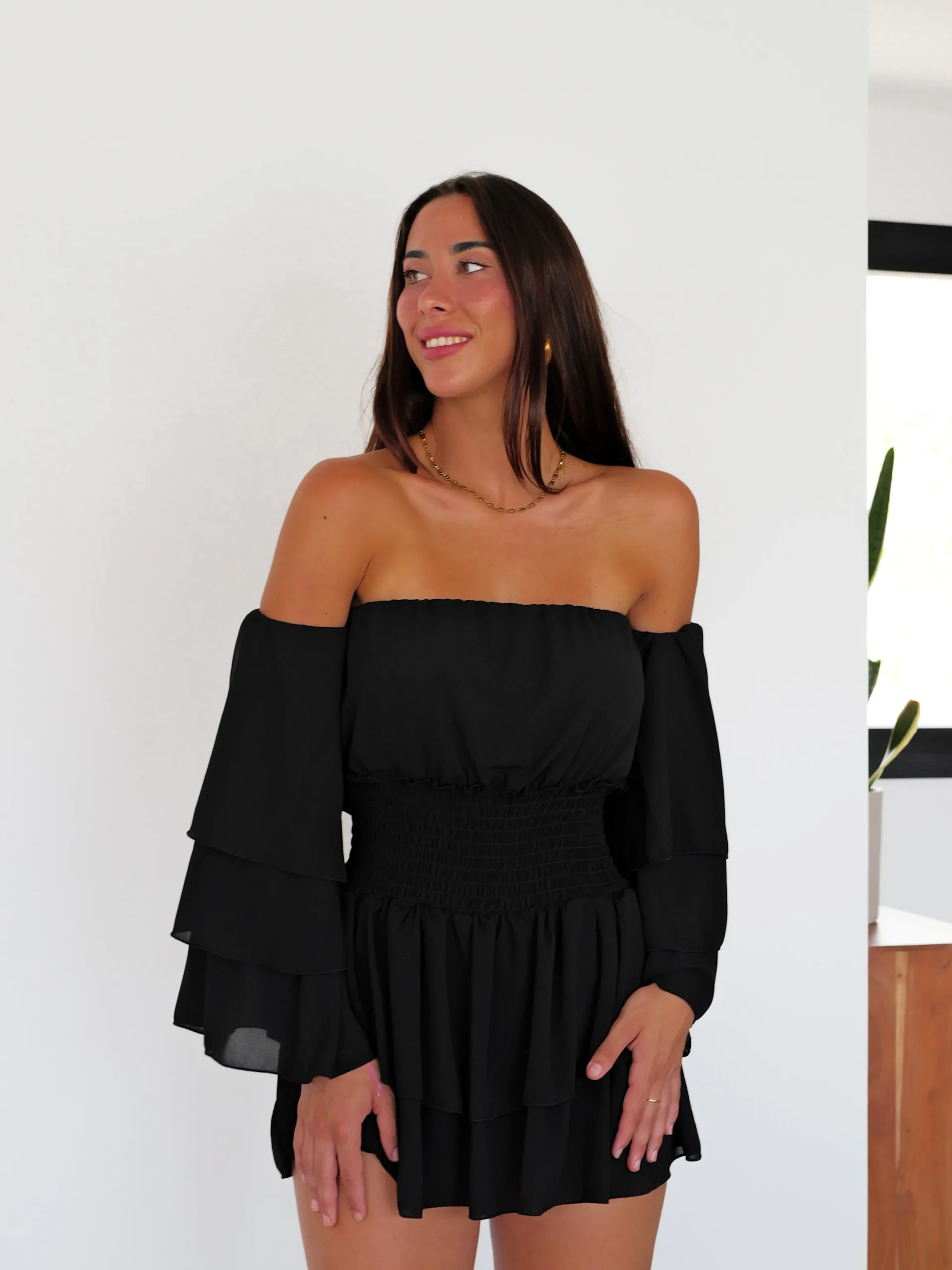 Mono mini romántico negro