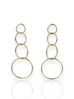 Pendientes círculos entrelazados dorados