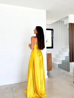 Vestido corse palabra amarillo