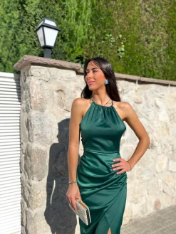 Vestido tubo halter botella