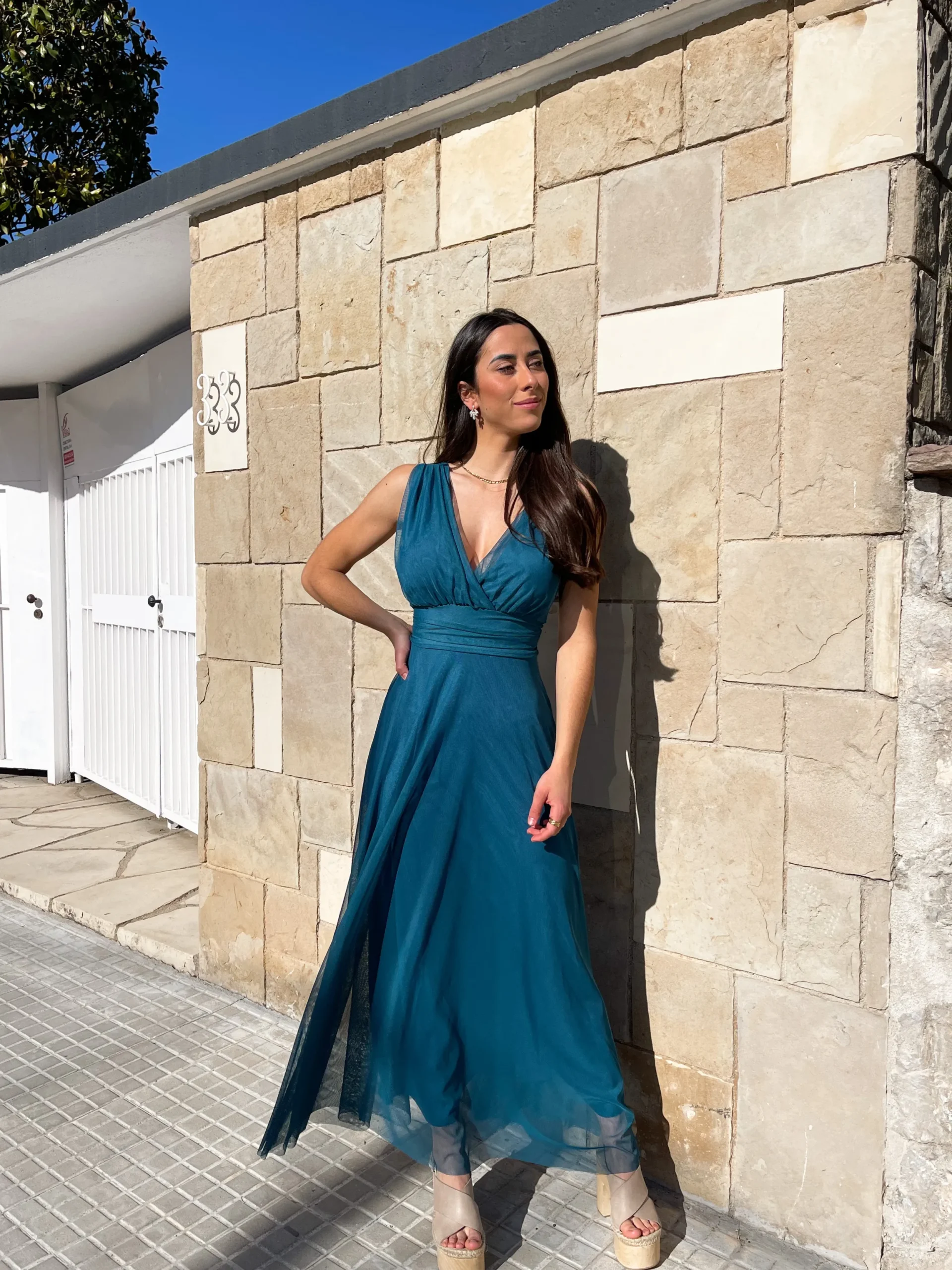 Vestido tulle pico pursia