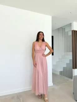 Vestido tulle pico rosa