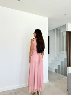 Vestido tulle pico rosa